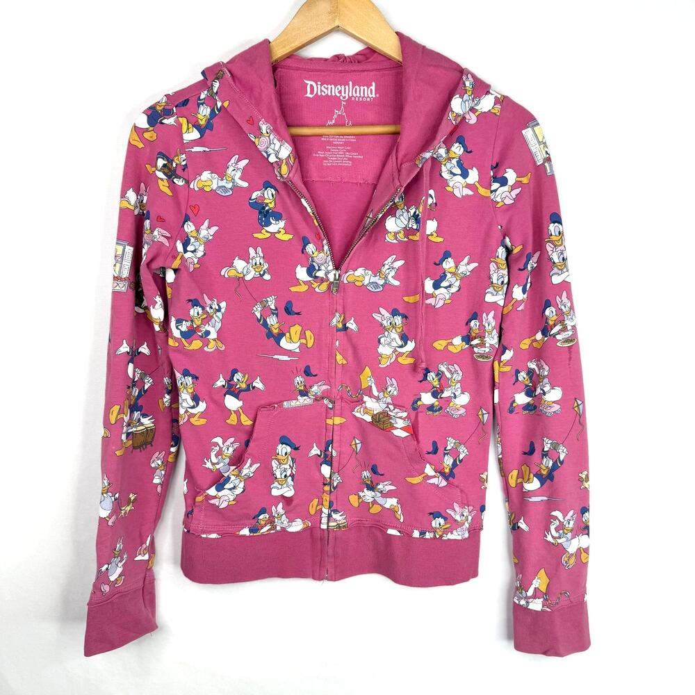 Disney Donald & Daisy Pink Zip Up Hoodie S/M